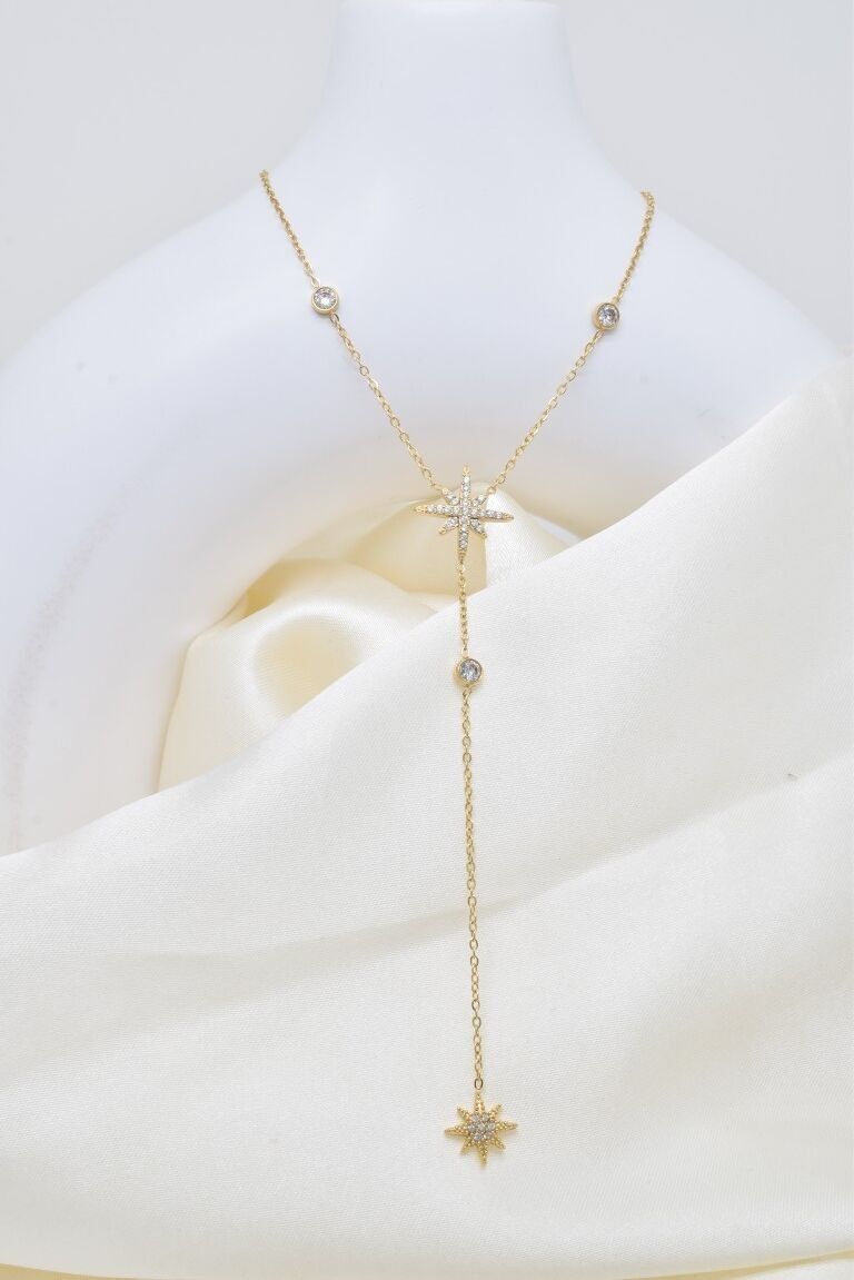 Y-förmige Halskette aus Edelstahl - BJ210311