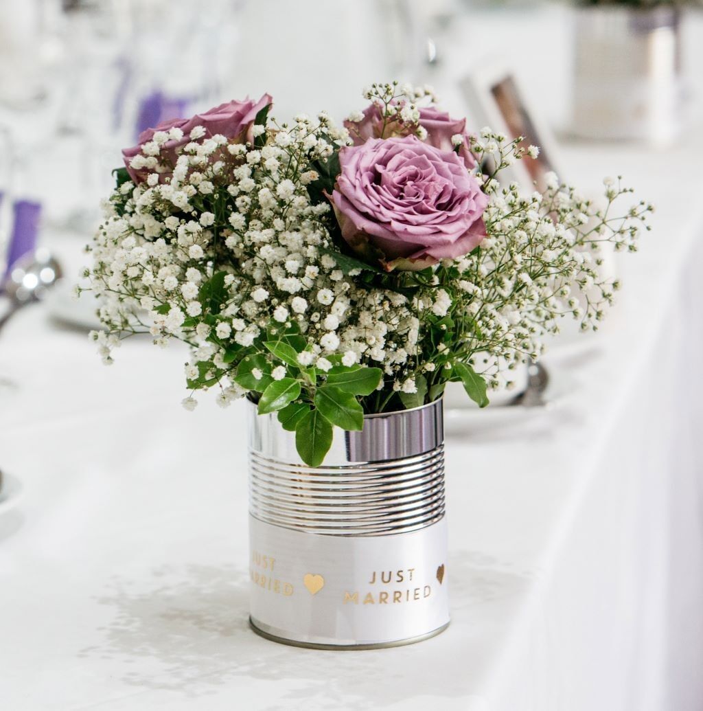 Vases à fleurs en fer-blanc - Finition étain brut (Ø75 x 110 mm)