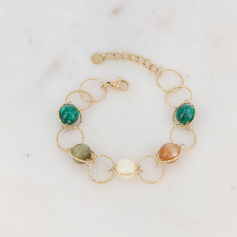 Mesh-Armband mit Harzperlen