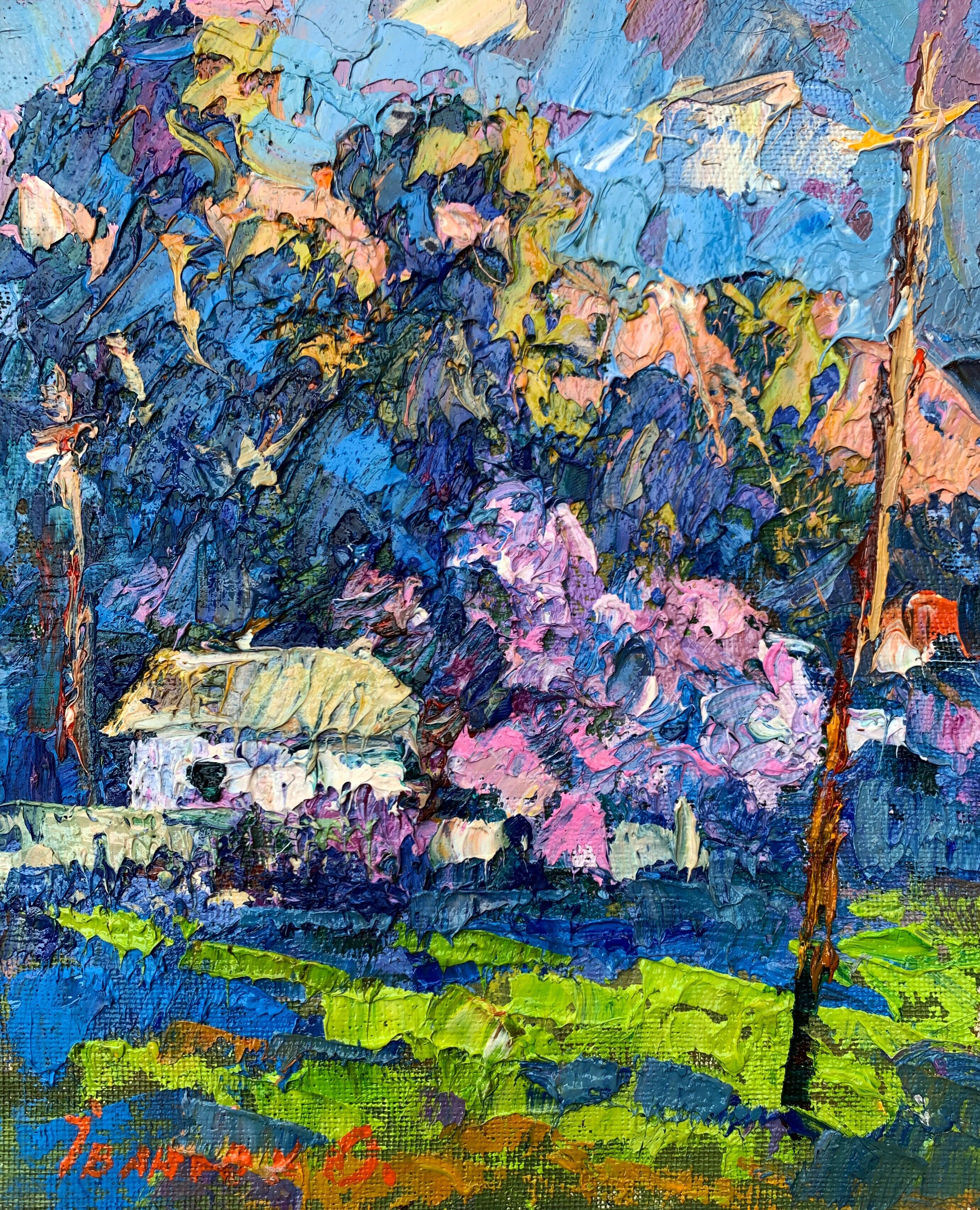 Ölgemälde „Morgenspaziergang“, Oksana Ivanyuk, 25 x 20 cm