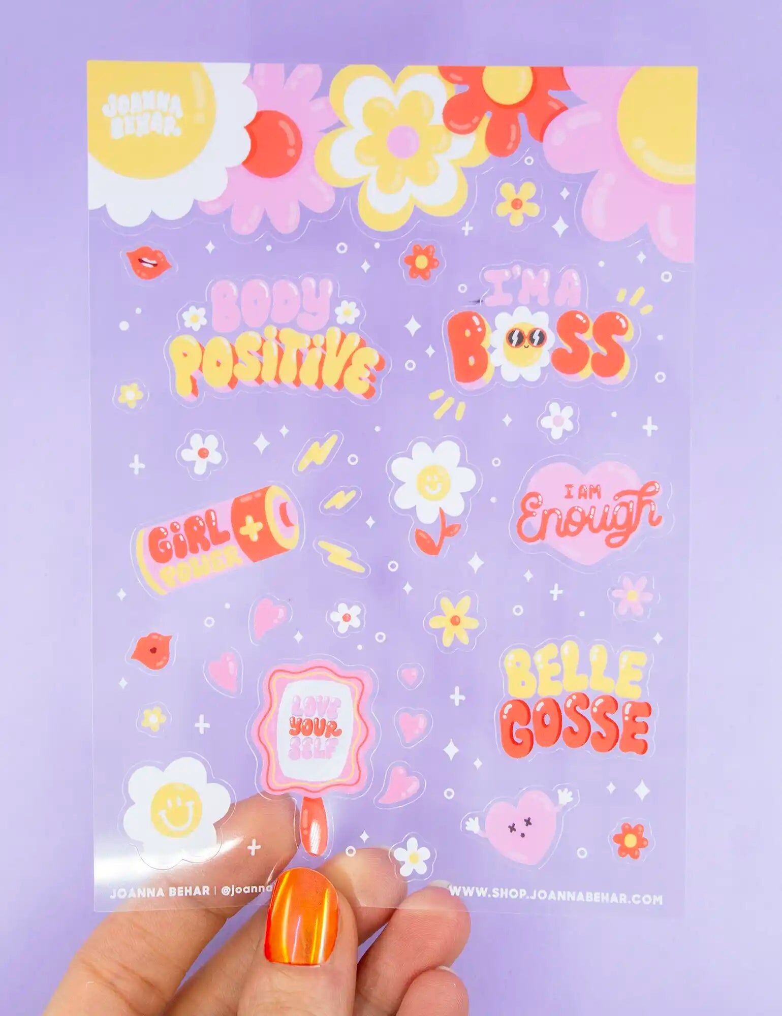 Girl Power sticker sheet | kawaii feminist stickers | transparent stickers for computer, notebook, planner, bottle | gift idea for women or BFFs