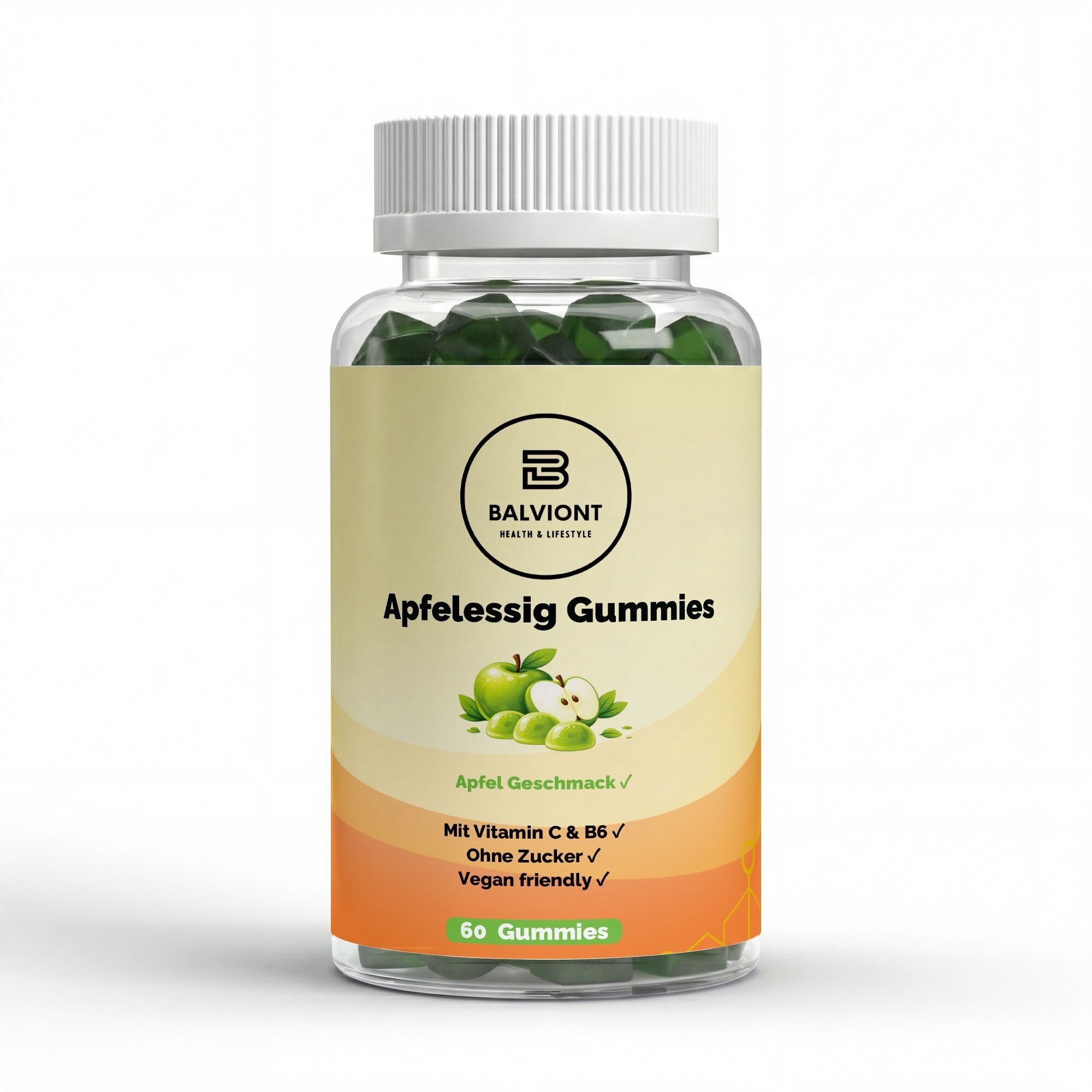 Apple Cider Vinegar + C + B6 + Chromium Gummies - 60 pcs (German Label)