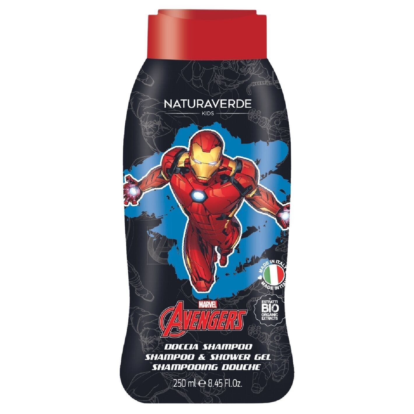 Shampoo & shower gel 2 in 1 Avengers NATURAVERDE - 250ml