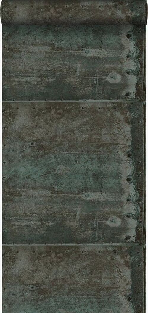 Origin wallpaper large weathered rusty metal plates with rivets-337226