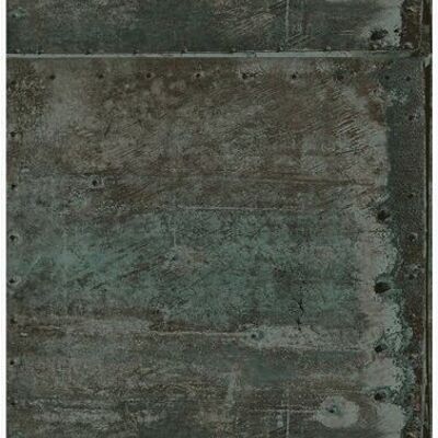 Papel pintado Origin grandes placas de metal oxidado degradado con remaches-337226
