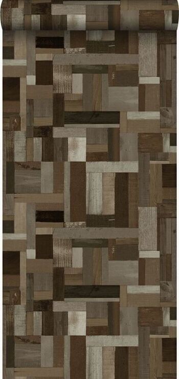 Origine papier peint ferraille motif planches de bois-337221