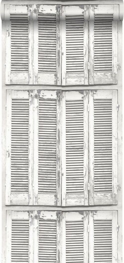 ESTAhome wallpaper weathered wooden French vintage louvre shutters-138882