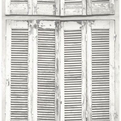 ESTAhome wallpaper weathered wooden French vintage louvre shutters-138882