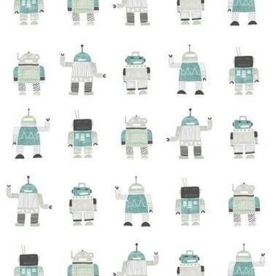 ESTAhome wallpaper drawn vintage toy robots-138938