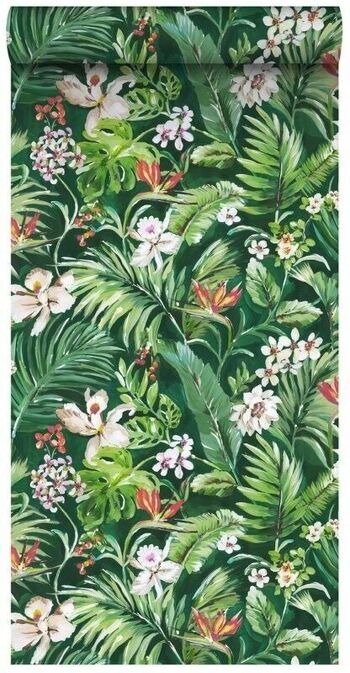ESTAhome papier peint XXL feuilles et fleurs tropicales-158893