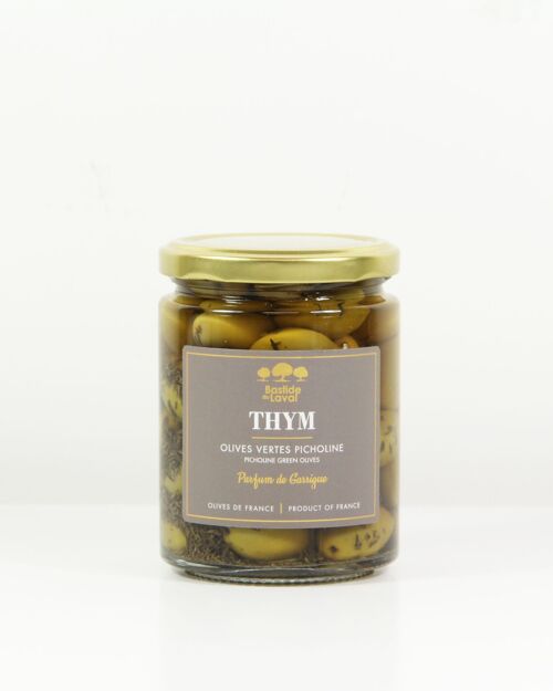 Olives de table au Thym - Variété Picholine / France