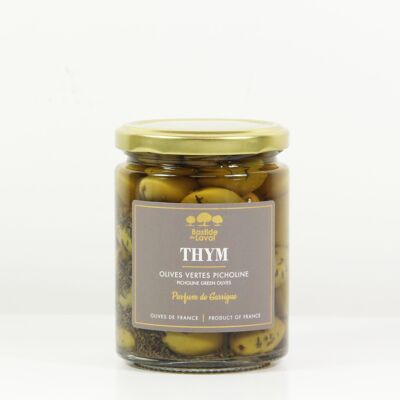 Table olives with thyme - Picholine variety / France