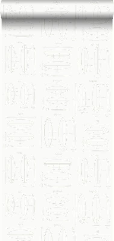 ESTAhome wallpaper technical drawings of surfboards-128869