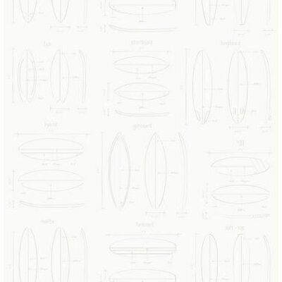 Papier peint ESTAhome dessins techniques de planches de surf-128869