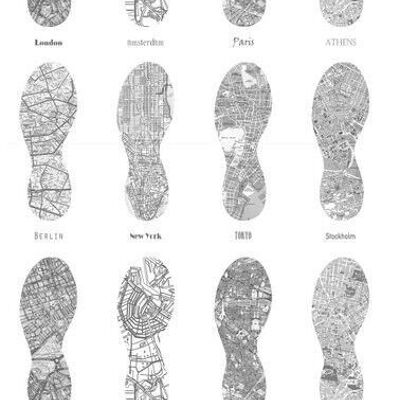 ESTAhome wallpaper marathon city maps in the form of running shoe imprints-128818