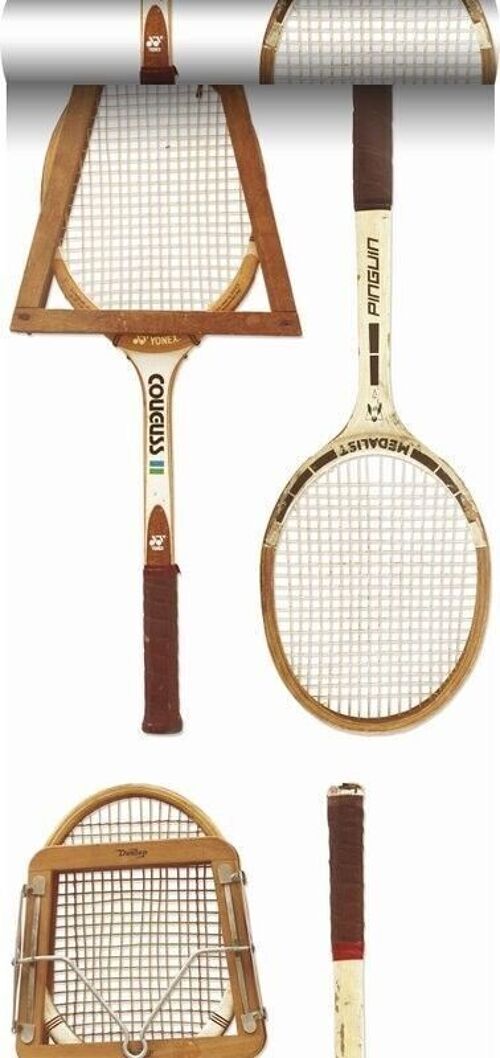 ESTAhome wallpaper XXL vintage tennis rackets-158801