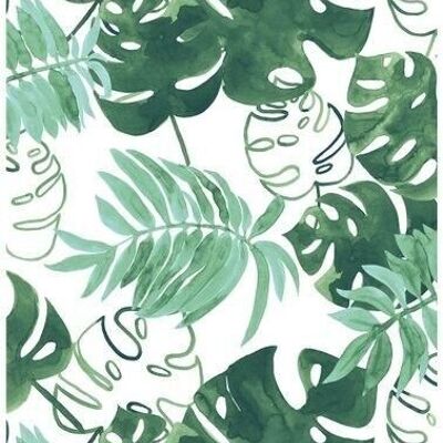 ESTAhome wallpaper painted tropical jungle leaves-138886