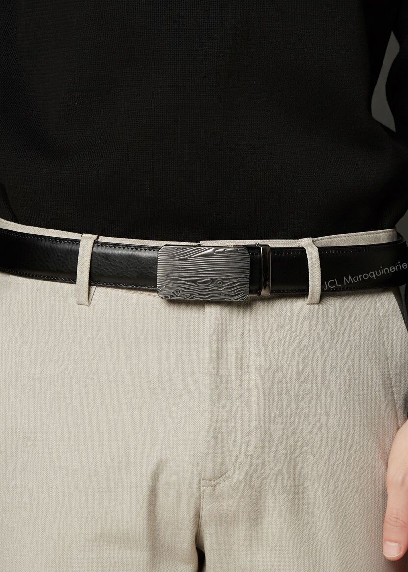 Men's automatic belt without holes in split leather CAU35-P310