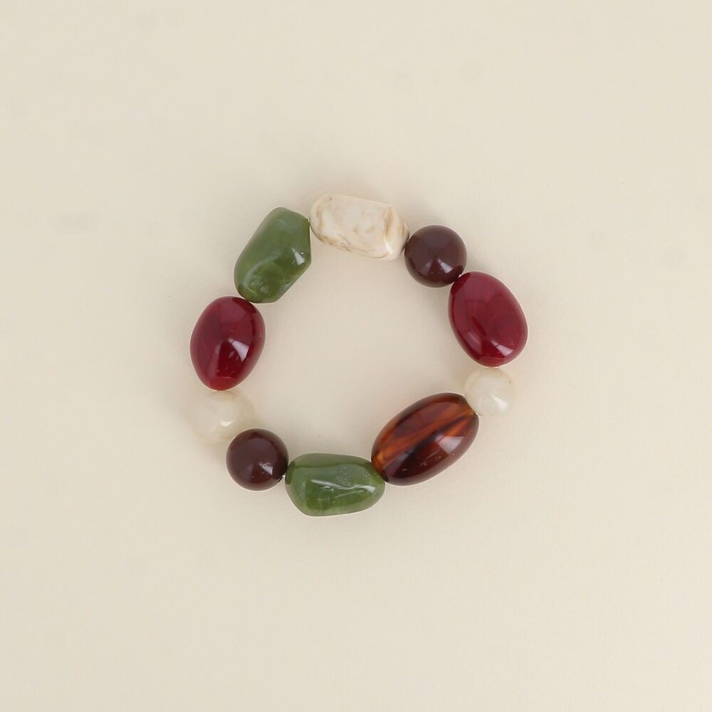 Pulsera elástica - cuentas de resina