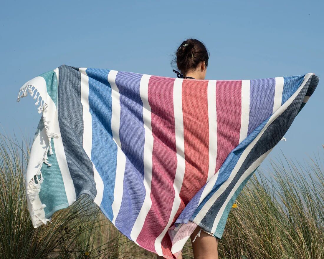 Hamamtuch Bio-Baumwolle Dalya dunkelbunt 100 x 200cm