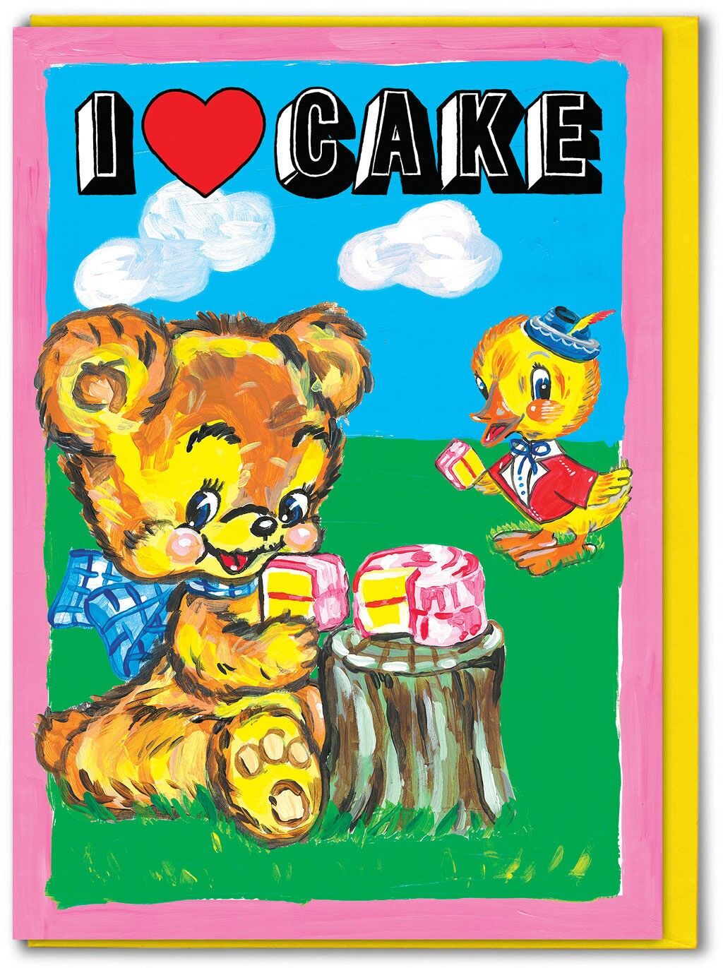 Lustige Grußkarte – Ich liebe Kuchen von Magda Archer