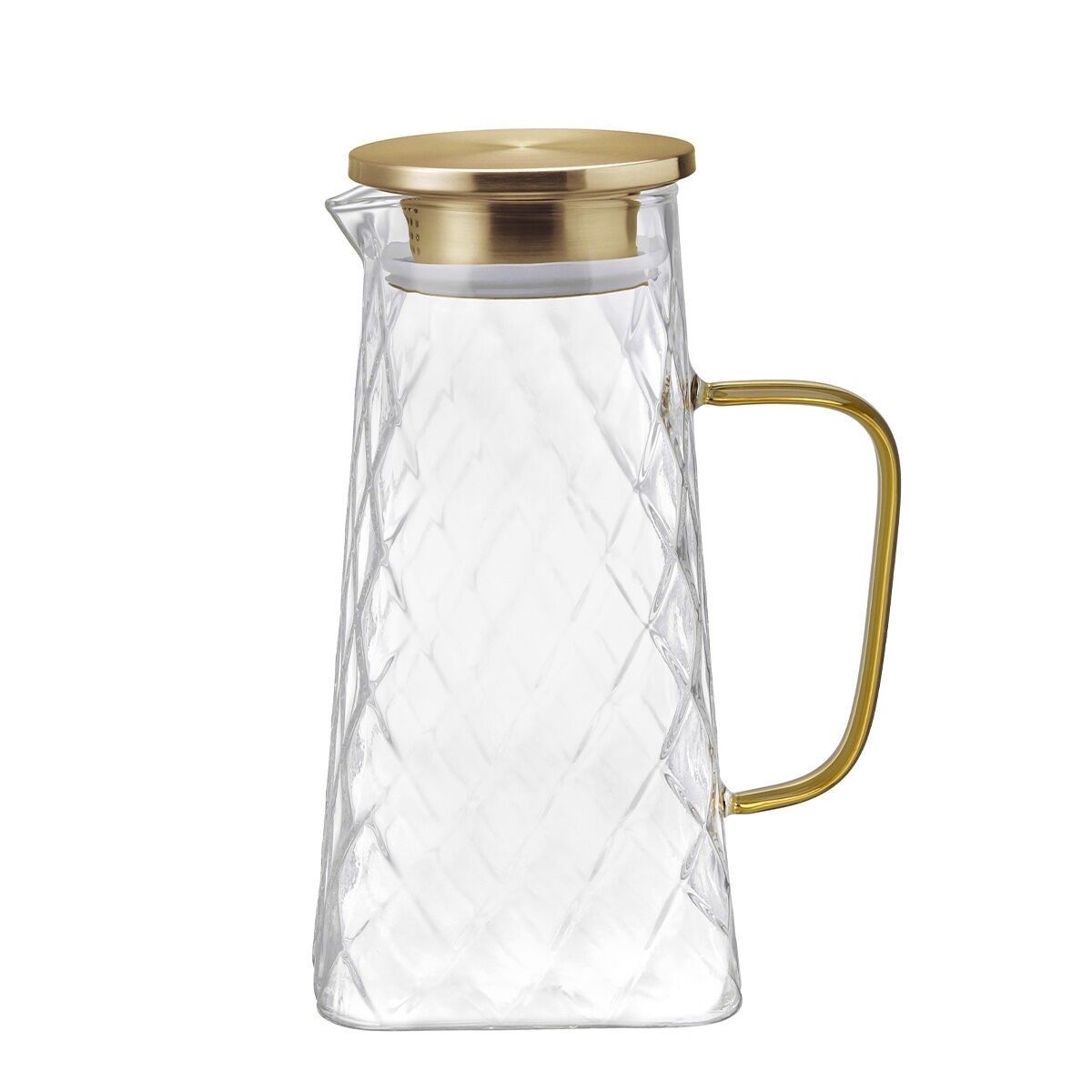 Carafe en verre couvercle doré 1.5L