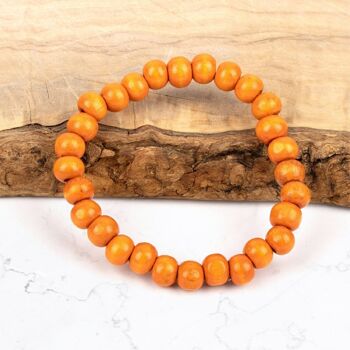 Bracelet en bois orange 1