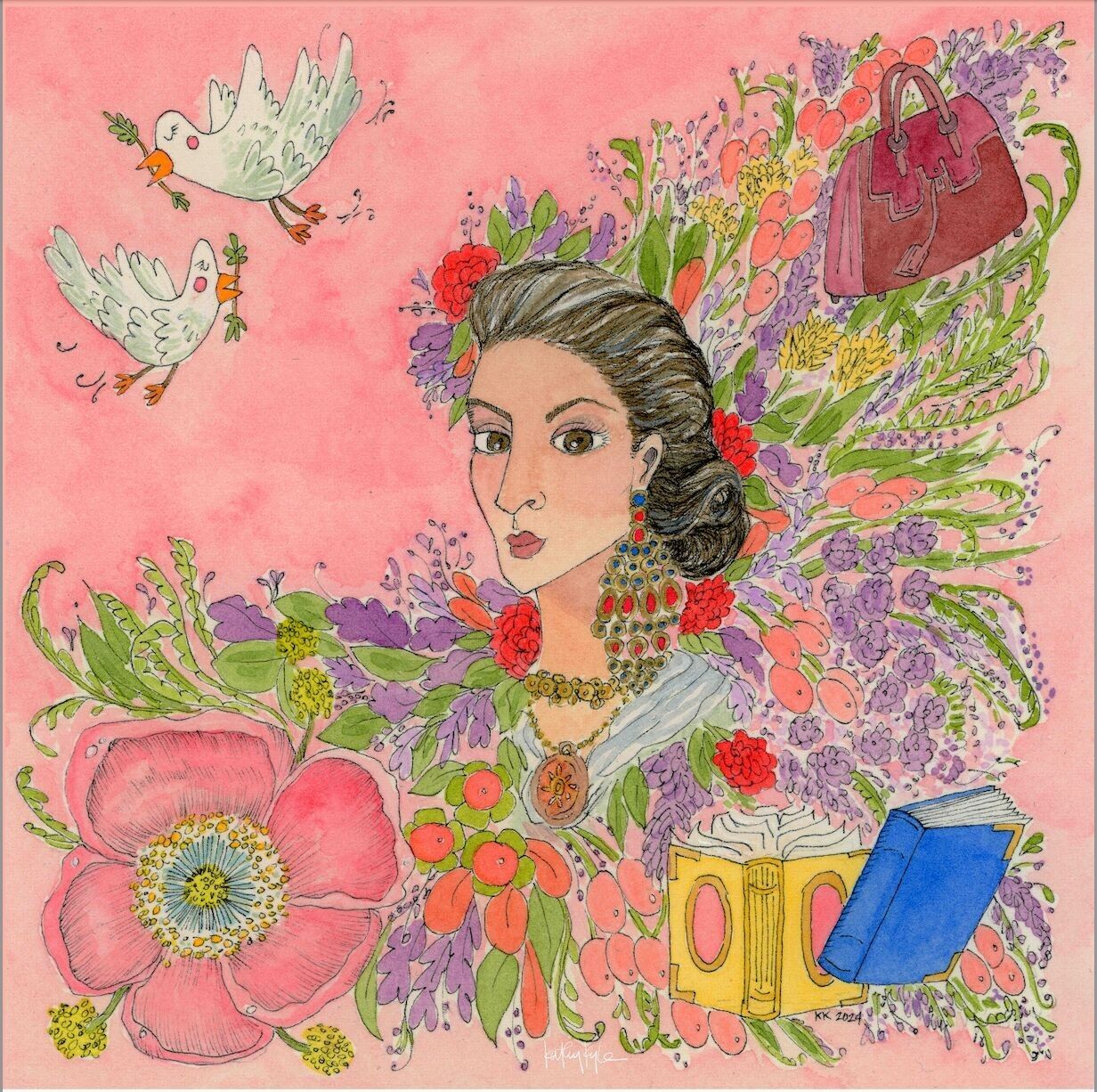 Seidenschal „Pink Lady“