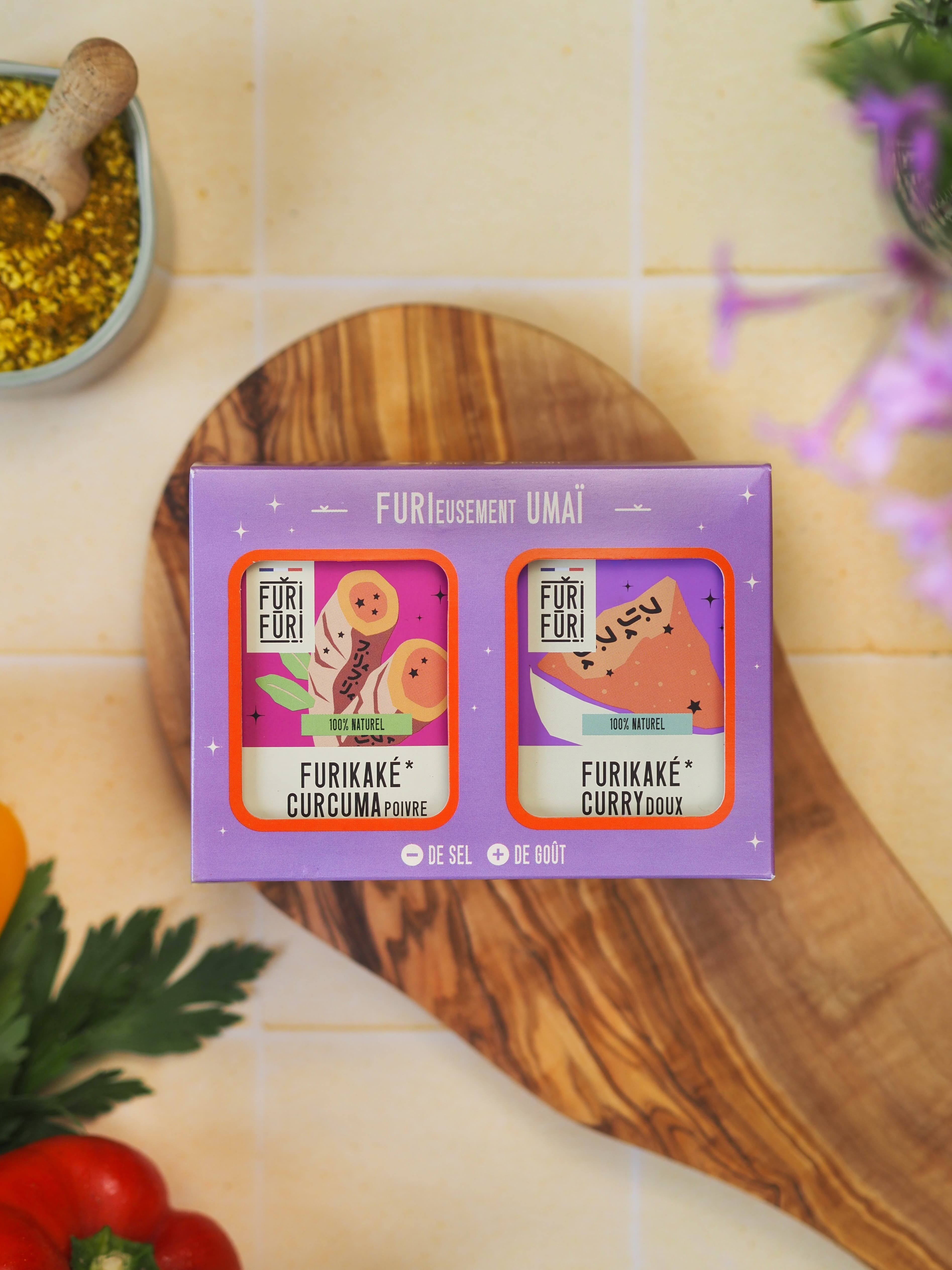 Set de regalo FURIFURI "UMAI" - Condimento de sésamo y algas - Alternativa a la sal (2 x 80 g)