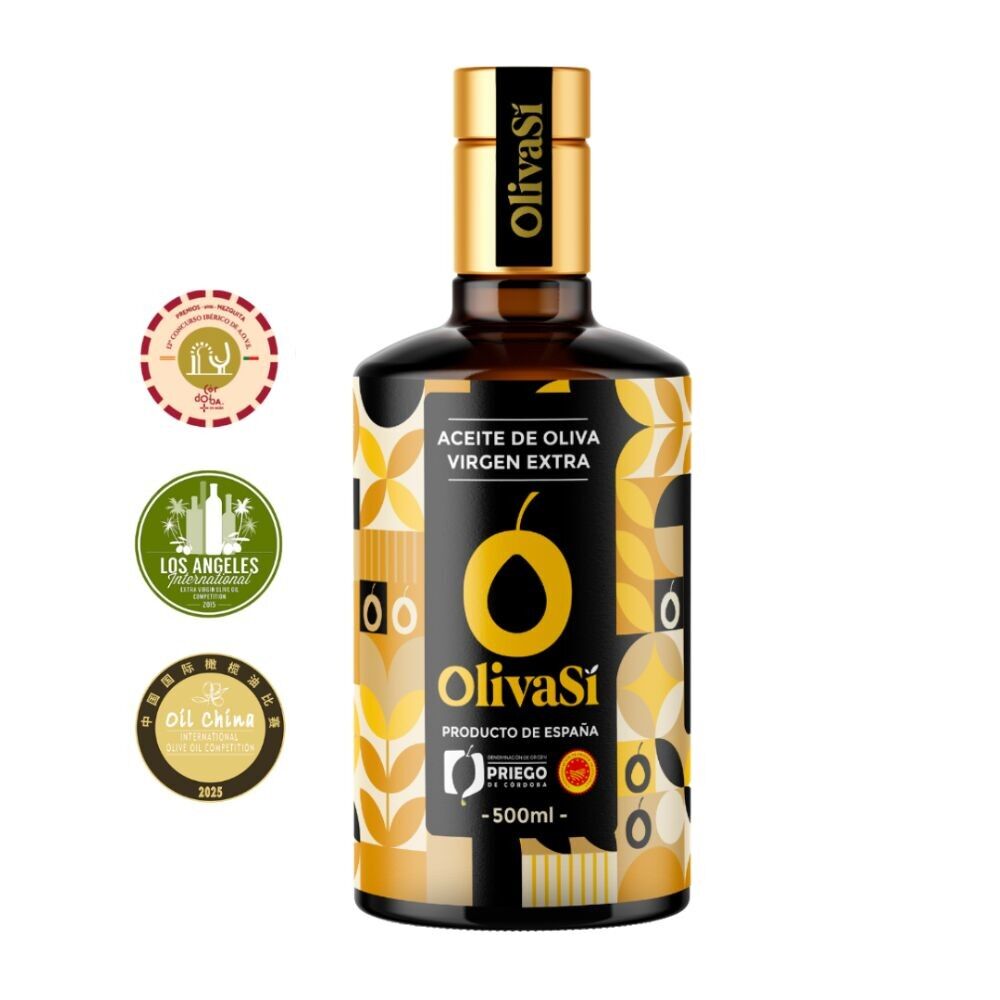 Huile d'olive extra vierge Oliva Sí Golden Edition | Appellation d'origine Priego de Córdoba | 500 ml | Mélange