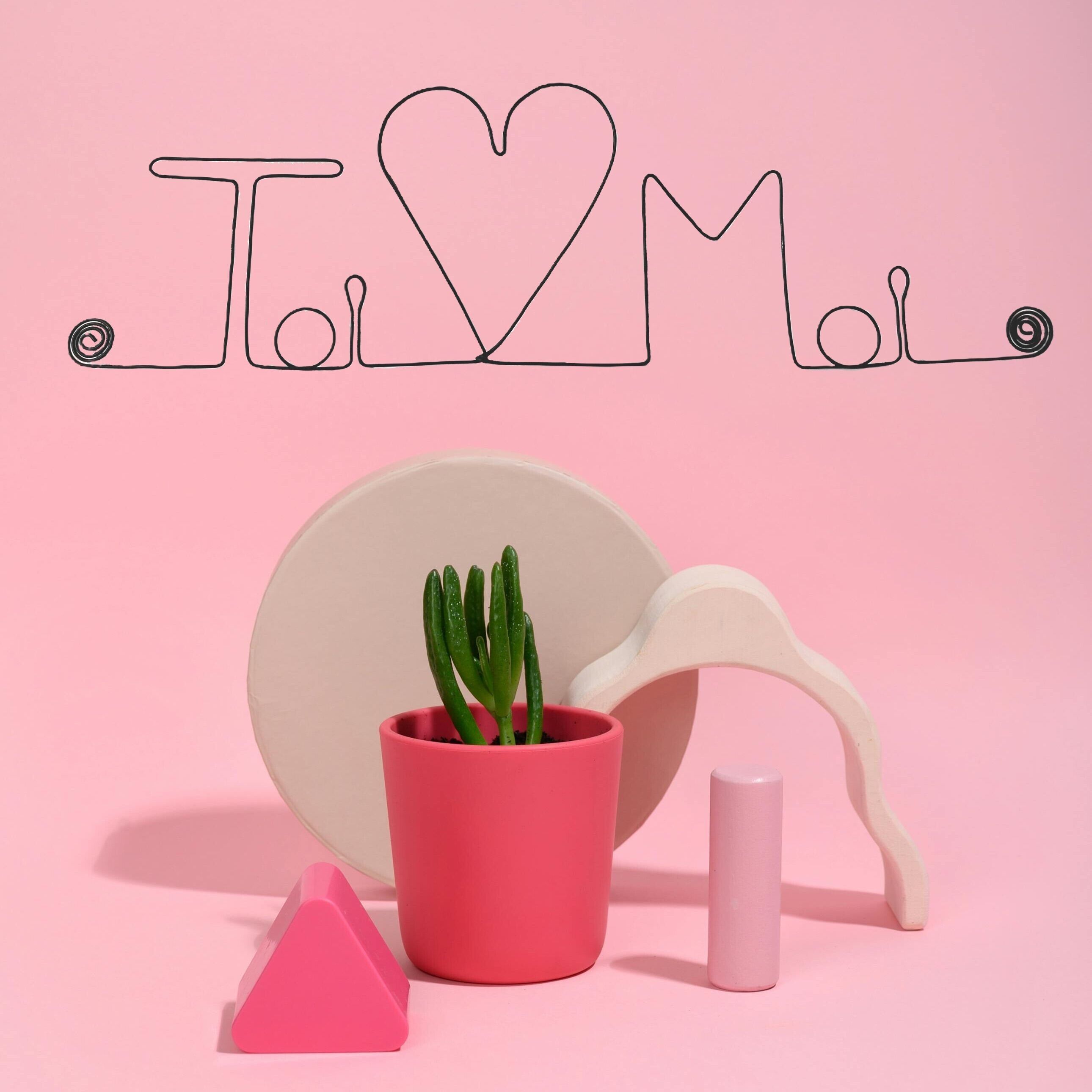 Décoration Murale en Fil de Fer "Toi ♥︎ Moi" - à punaiser - Bijoux de Mur -Saint Valentin/Cadeau Couple