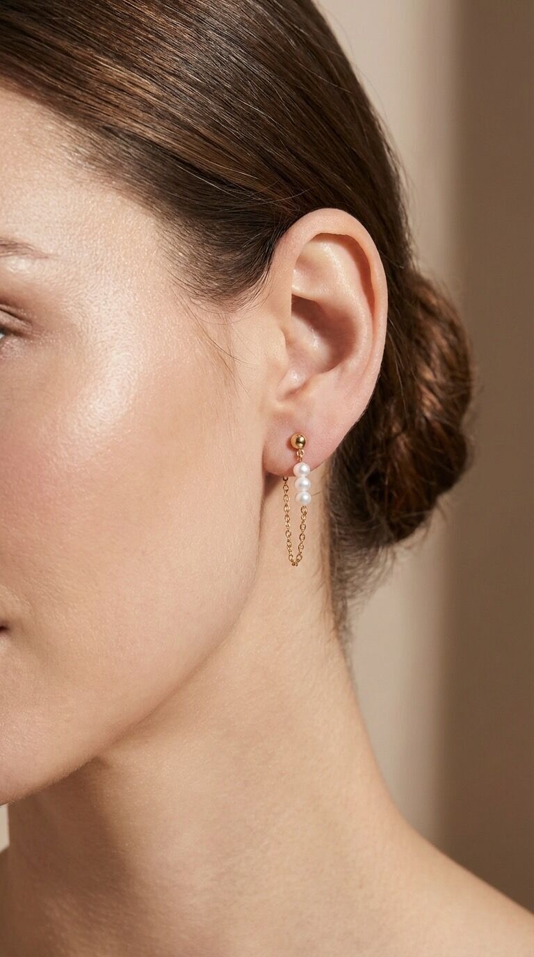 Boucles d'oreilles en acier inoxydable 124AQ586