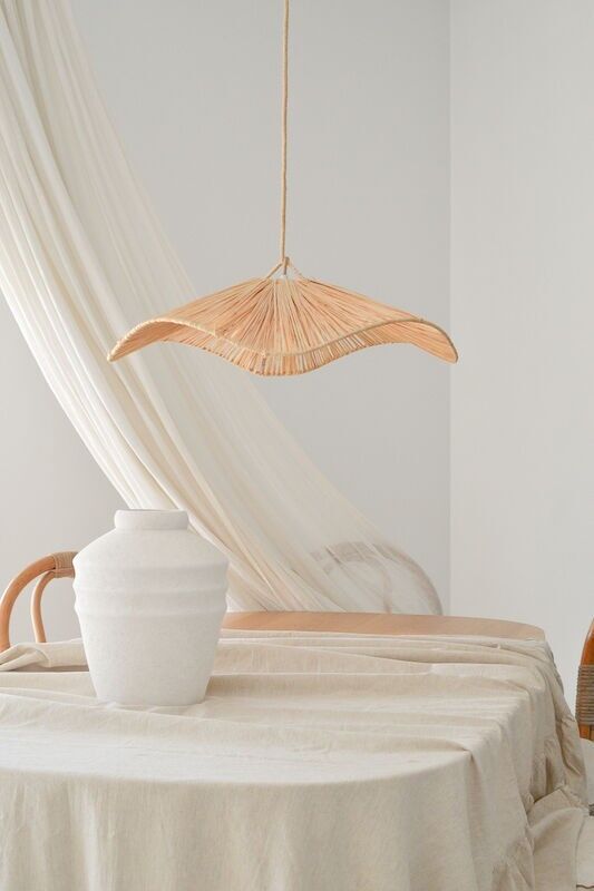 Lampada a sospensione in rafia Ombeline - 3 misure disponibili - Illuminazione artigianale marocchina Boho