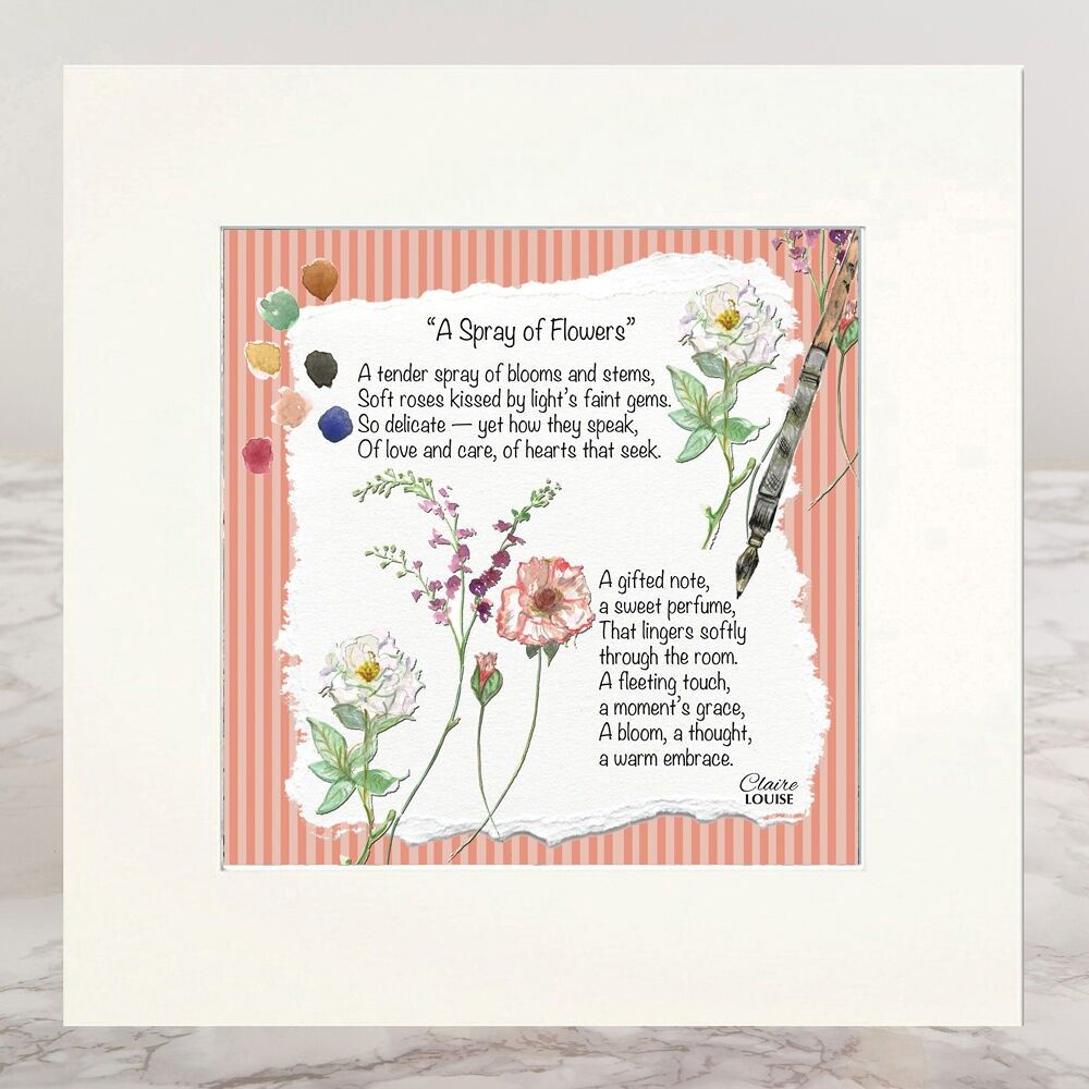 Ein Blumenstrauß, montierter Giclée-Druck