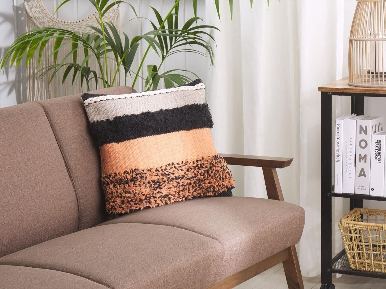 Housse de coussin bohème artisanale tissée à la main 45 x 45 cm (1 pièce) | Housse de coussin décorative bohème avec fermeture éclair invisible