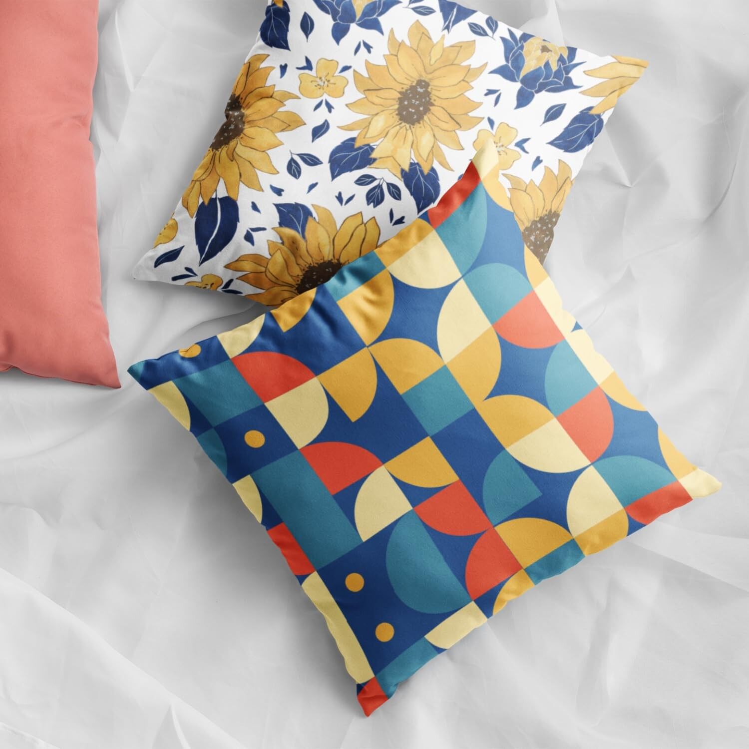 Housses de coussin en velours doux et élégant à imprimé numérique 45 x 45 cm (lot de 2) | Coussin décoratif pour canapé, lit et décoration intérieure