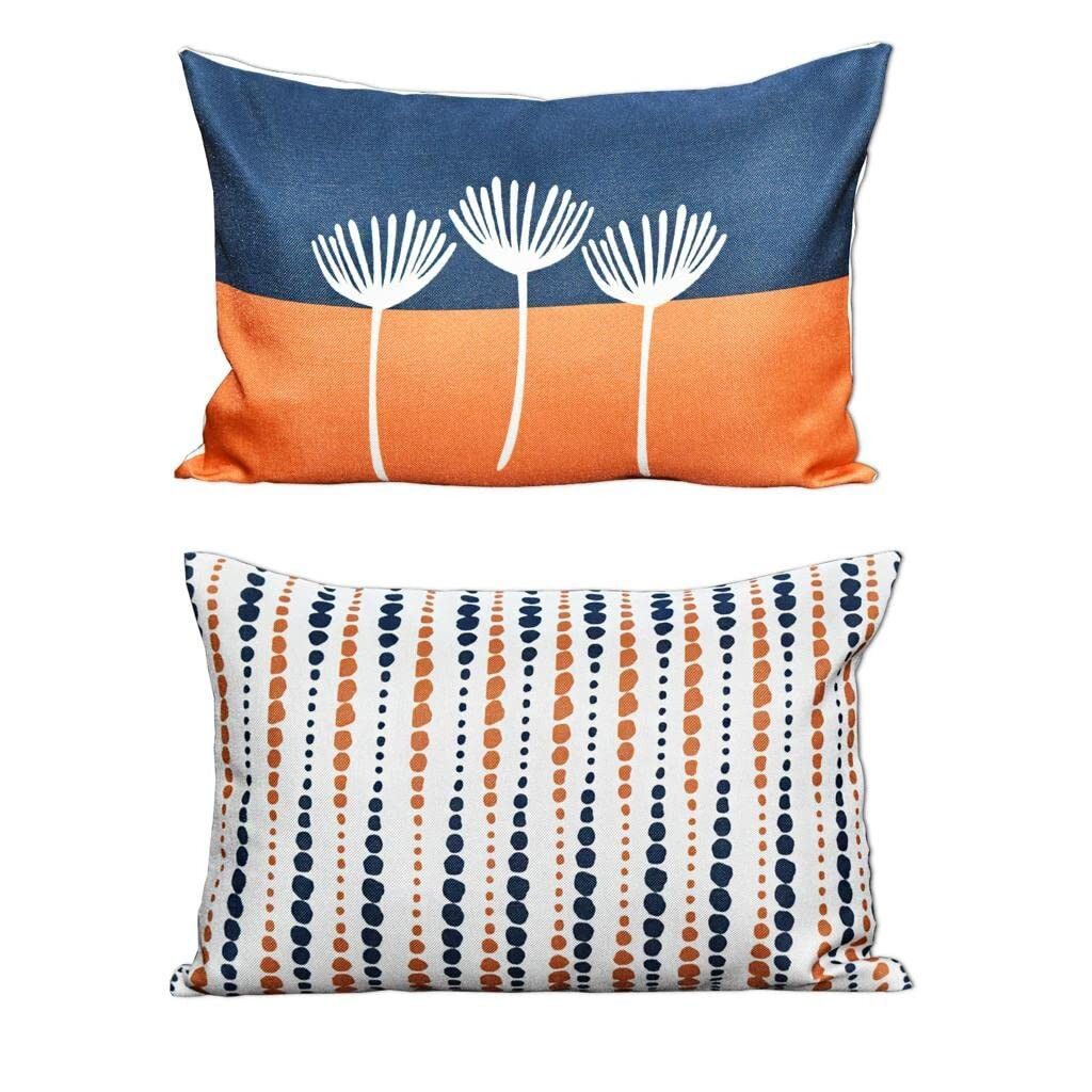 Housses de coussin modernes rustiques en toile de jute, 30 x 45 cm, lot de 2 | Décoration pour canapé, fauteuil, chambre, salon, bureau