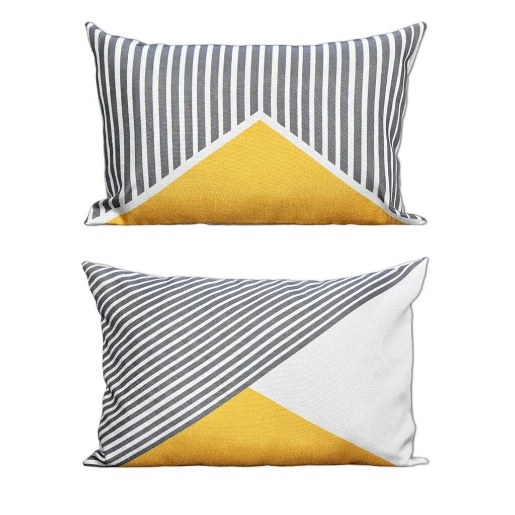 Housses de coussin en toile de jute douce et résistante, 30 x 45 cm, lot de 2 | Décoration pour canapé, fauteuil, chambre, salon ou bureau