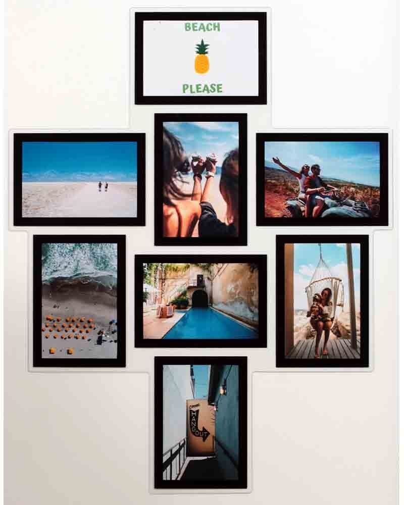 Cornice per collage fotografico senza fori o segni - Set trasparente di 8 cornici 10x15 cm