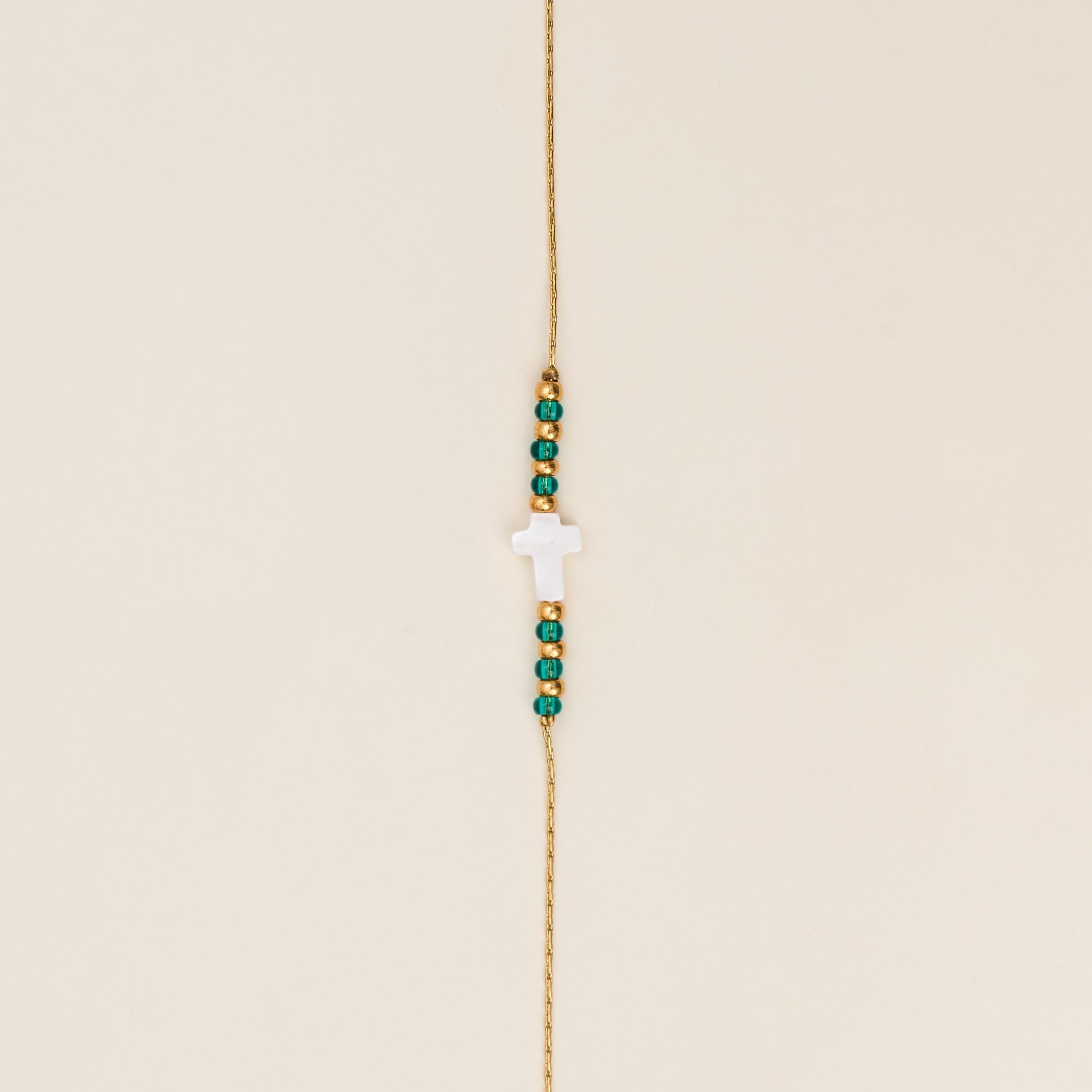 Bracelet Croce Vert Turquoise