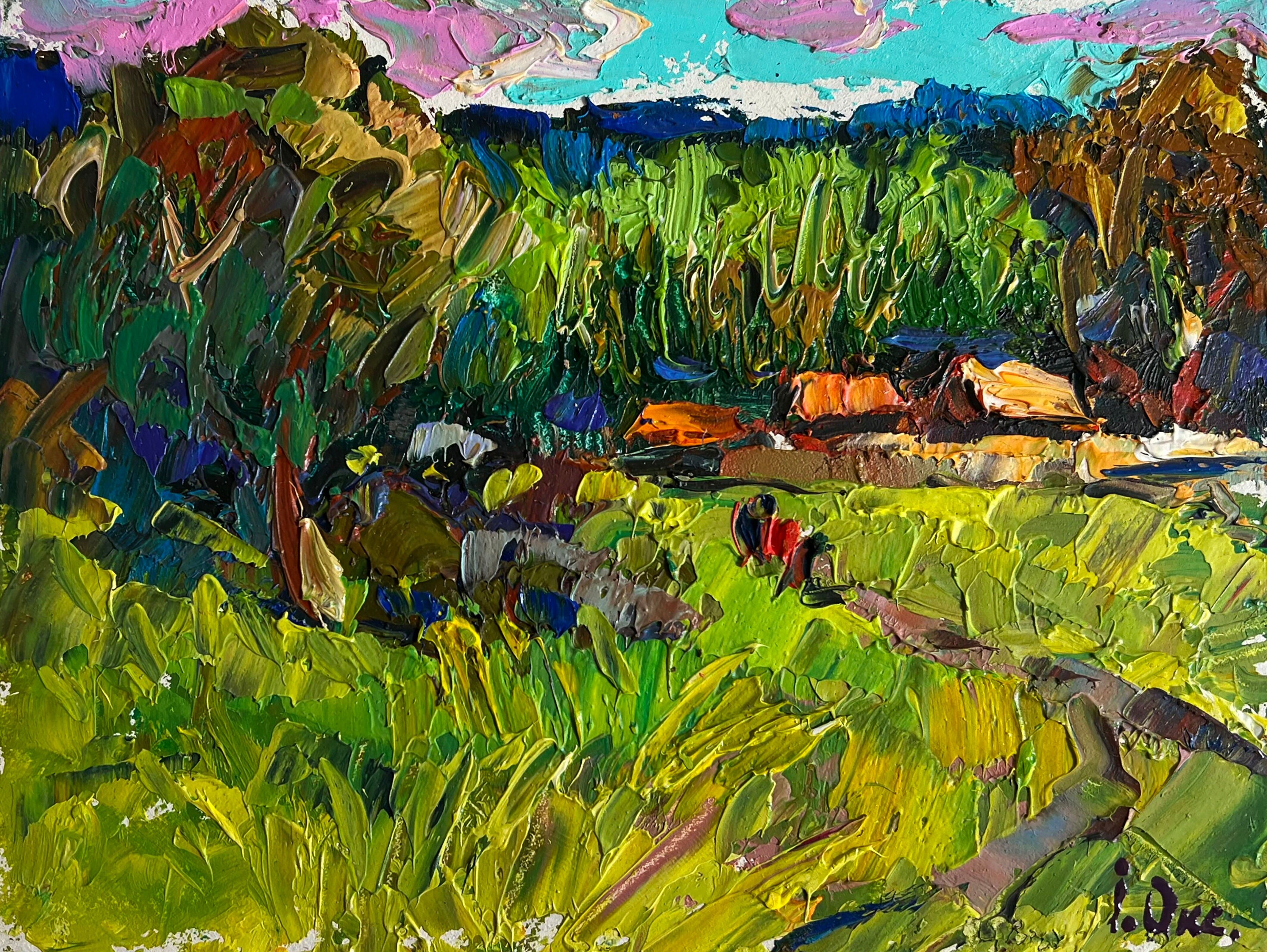 Ölgemälde „Der Weg nach Hause“, Oksana Ivanyuk, 15 x 20 cm