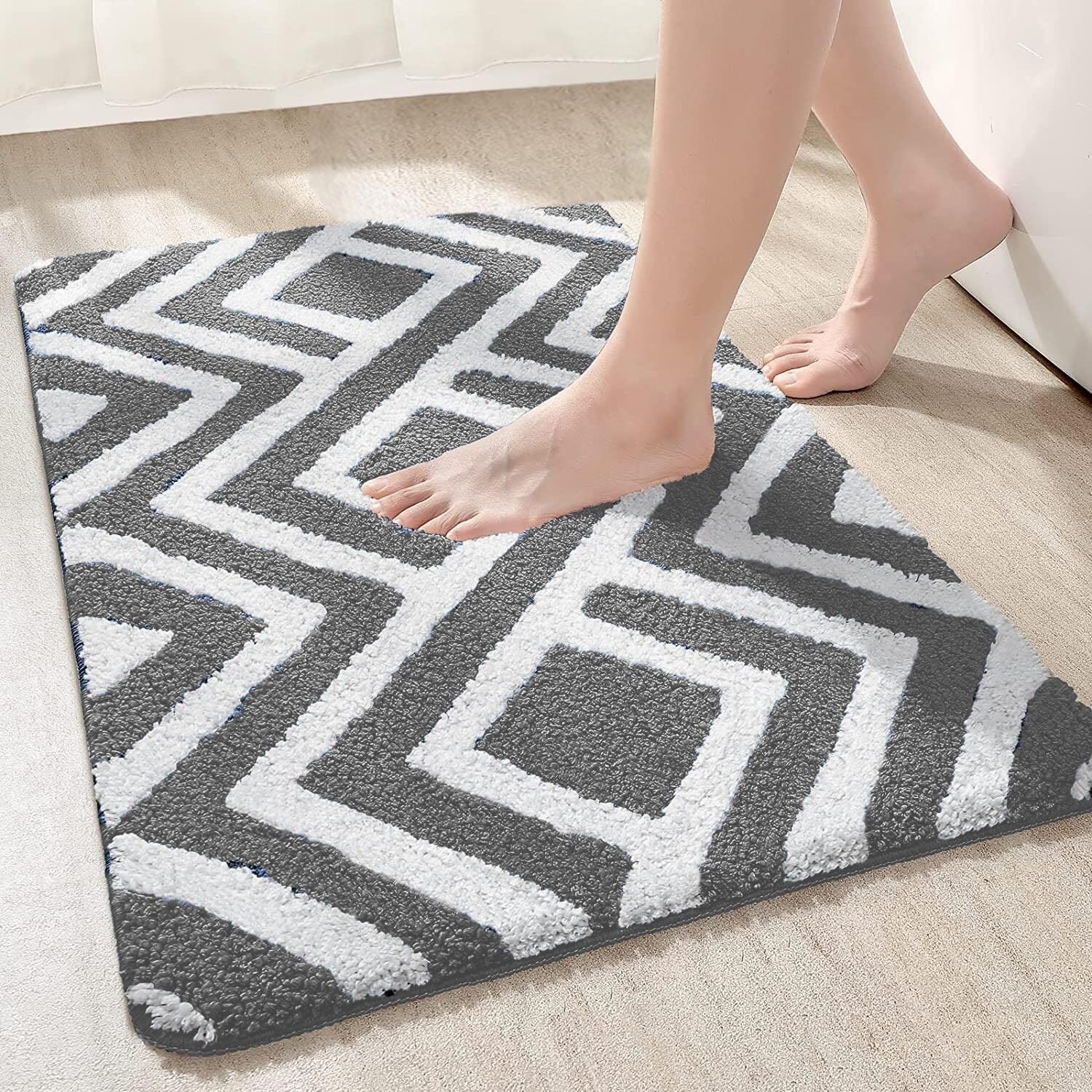 Tapis de bain en microfibre ultra douce 2000 g/m² 40 x 60 cm (1 pièce) | Tapis de sol absorbant et antidérapant pour porte, salle de bain et cuisine