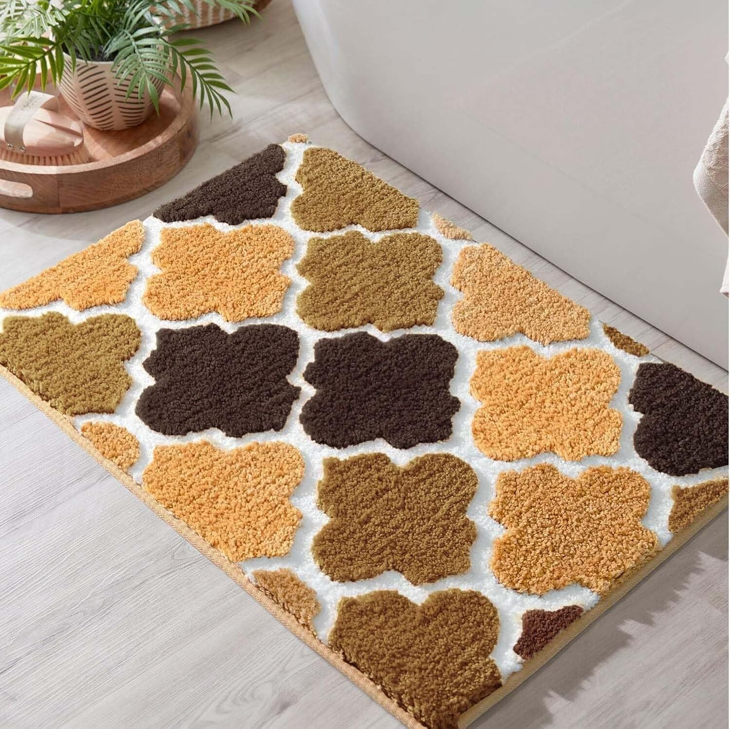 Tapis de sol beige Ellipse ultra doux, antidérapant, 2000 g/m², en microfibre super absorbante, 40 x 60 cm (lot de 1) | Tapis de sol pour salle de bain, cuisine, porte