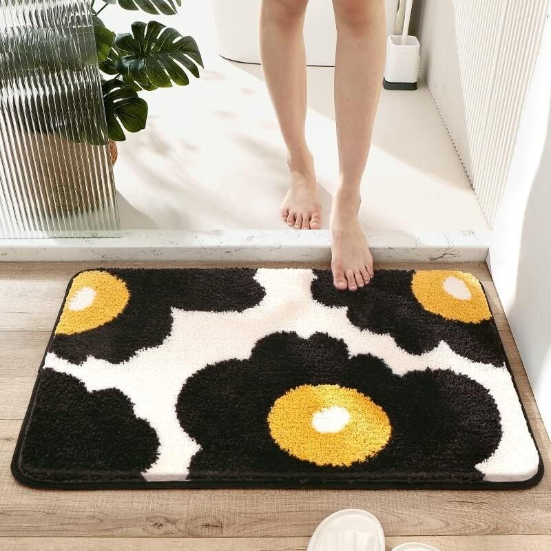 Tapis de bain abstraits mignons, antidérapants et lavables, 40 x 60 cm et 50 x 80 cm | Tapis de sol à séchage rapide, décoration intérieure