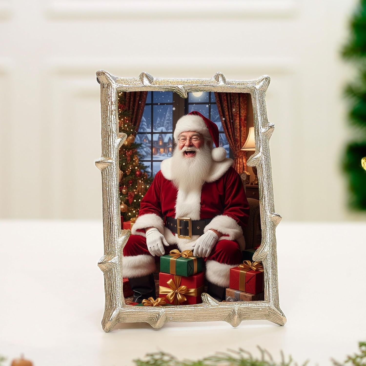 Cadre photo design élégant en métal style brindille, style vintage, 10 x 15 cm | Décoration de table, cadeau idéal pour un anniversaire ou un anniversaire de mariage