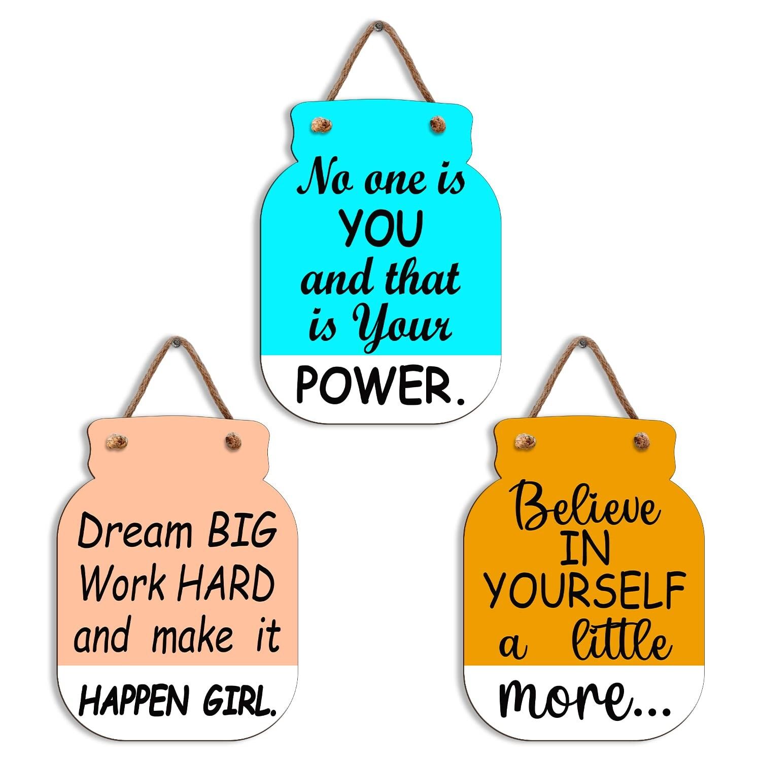 Décorations murales élégantes en bois à messages inspirants pour la maison | Articles de décoration et d'art mural pour le salon