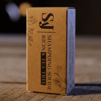 Shampooing solide BIO Ricin & Tea Tree (emballage kraft) 1