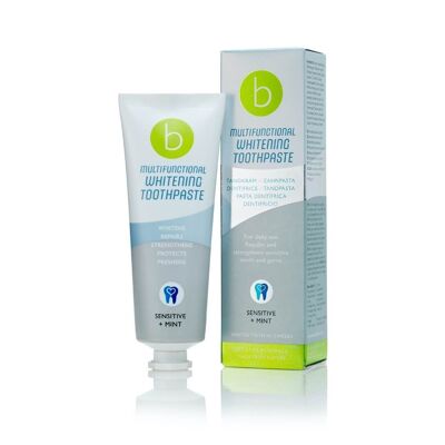 Beconfident® Pasta de dientes blanqueadora multifuncional Sensitive + Mint, 75 ml