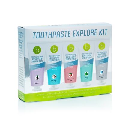 Beconfident® Multifunktionale Whitening Zahnpasta - Explore Kit (25ml) 5 Geschmacksrichtungen