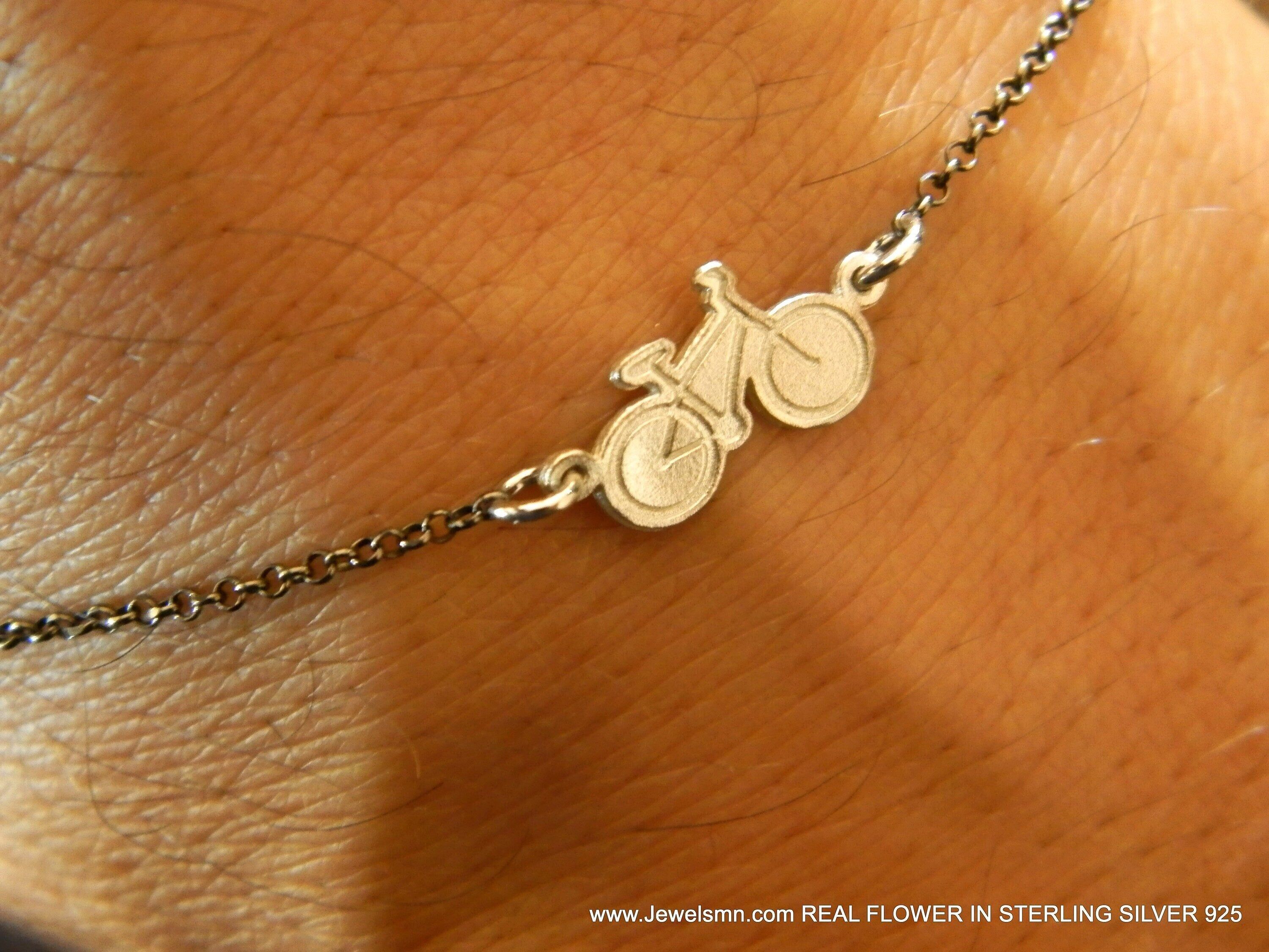 Unisex Bracelet: Bicycle Chain Design - Sterling Silver & Rhodium